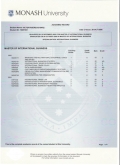 Transcript Monash University Master of International Business Certificate