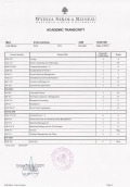 Transcript Bachelor Degree Transcript